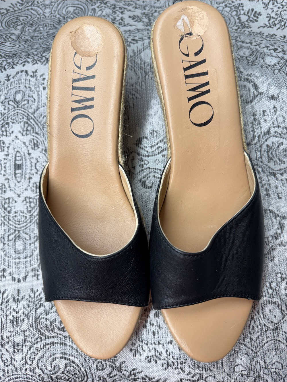 Black Leather Gaimo Slip-On Women’s Slide Sandals 41 (8.5)